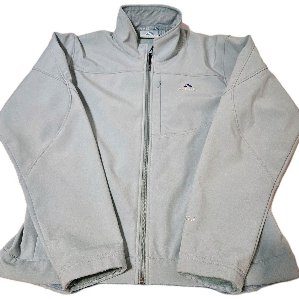 Denali Softshell Womens Full Zipper Lined Jacket Light Blue/Green Size Large